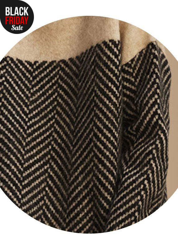 Liana™ - Fashion Khaki coltrui met patchworkpatroon